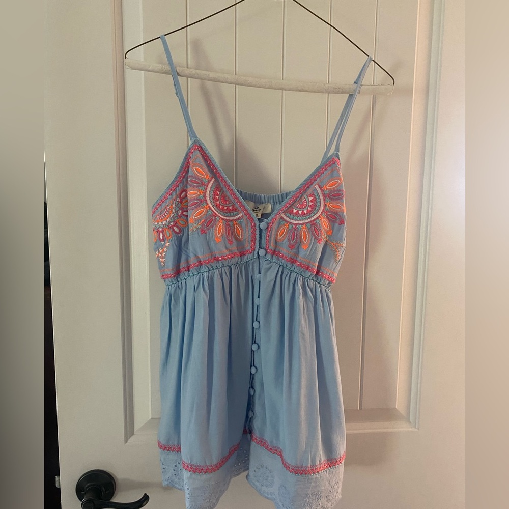 NWT Babydoll Dressy Embroidered Tank Top